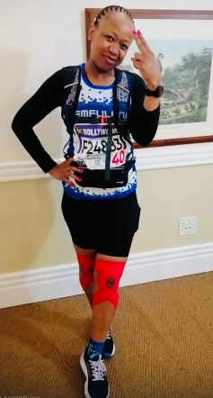Mantaoleng Mofokeng wearing her marathon race gear