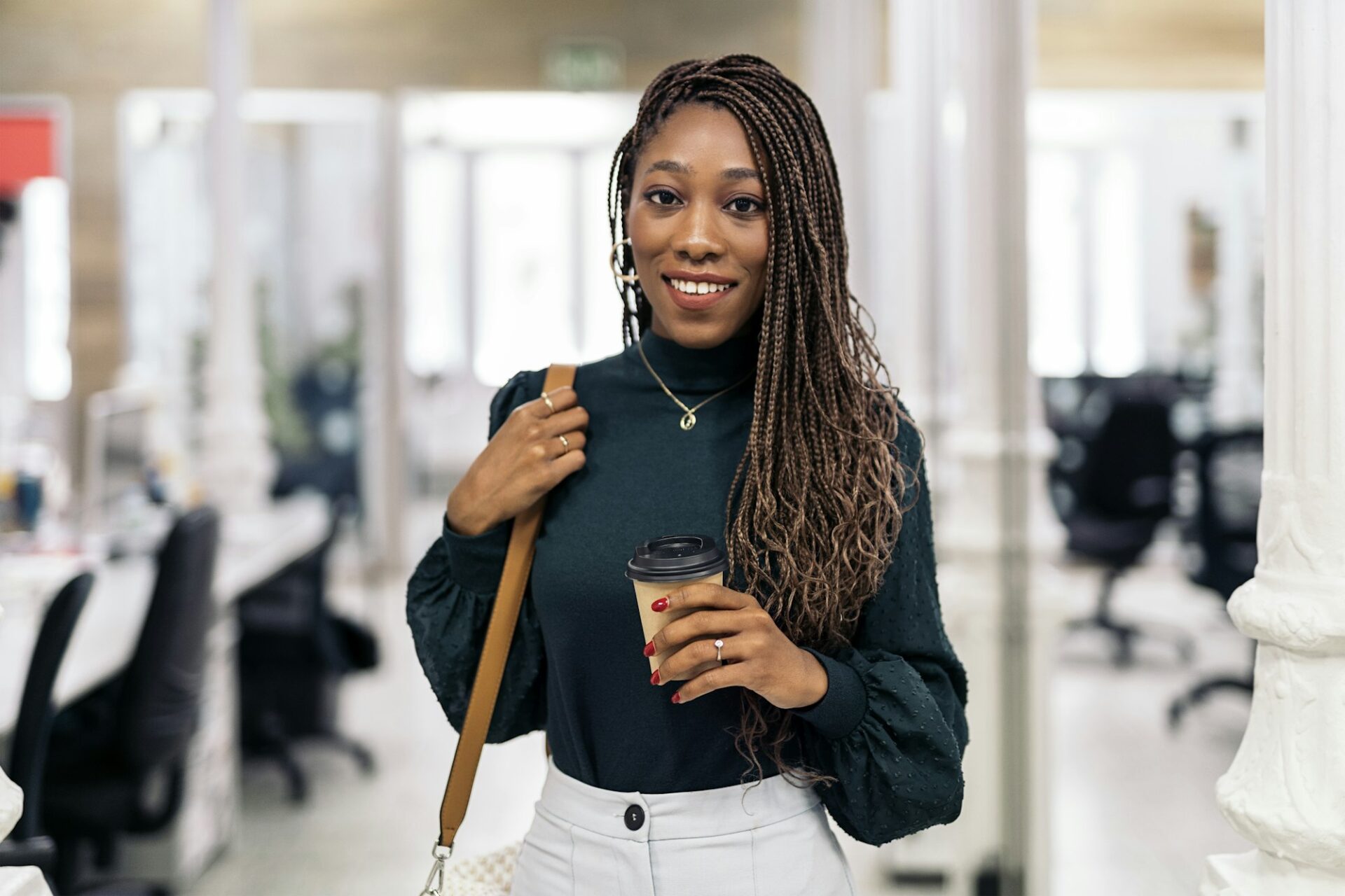 Happy African Business Woman Portrait